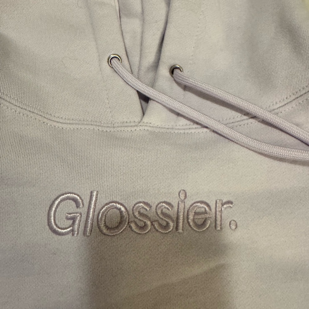 Glossier Embroidered Lavender Hoodie